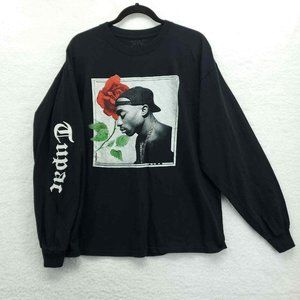 Black Long Sleeve Tee with Graphic Design